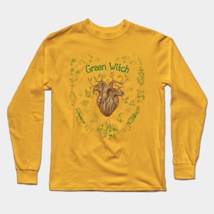 A Green Witch at Heart Long Sleeve T-Shirt